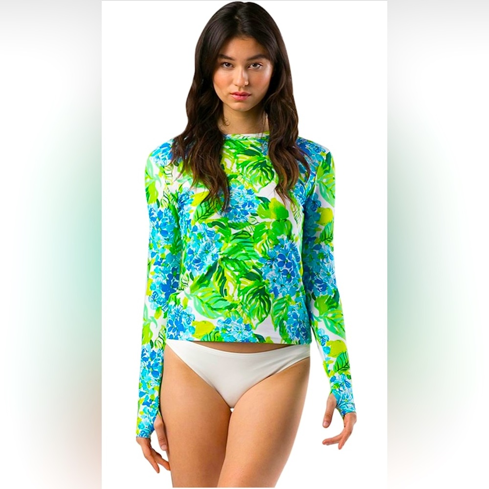 Mott50 Women’s S SPF/UPF hydrangea print shirt